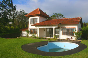 one of the homes has a private pool.